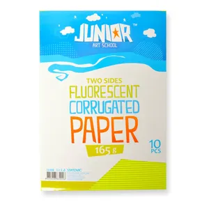 Papier dekoracyjny A4 Neonowy żółty falisty 165 g, zestaw 10 szt